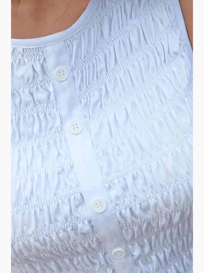 Top slim fit a girocollo testurizzato hiccup Bianco sporco - Kiabi