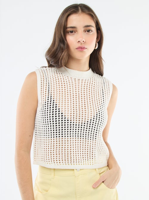 Top smanicato all'uncinetto - Kiabi