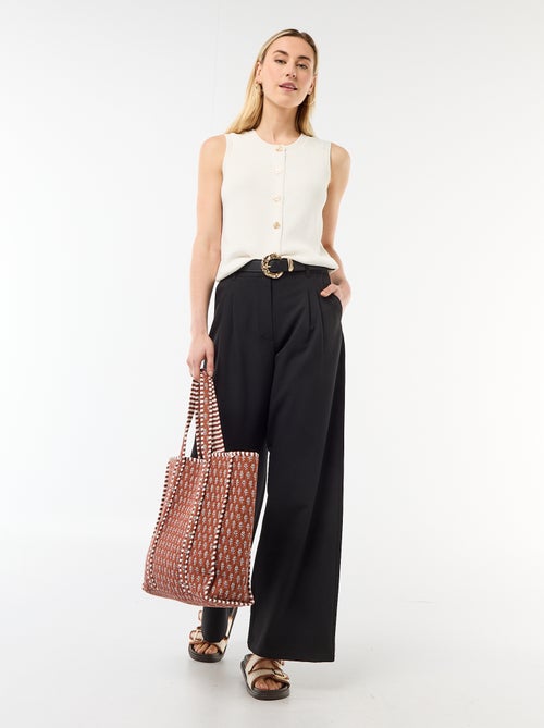 Top smanicato con bottoni dorati - Kiabi