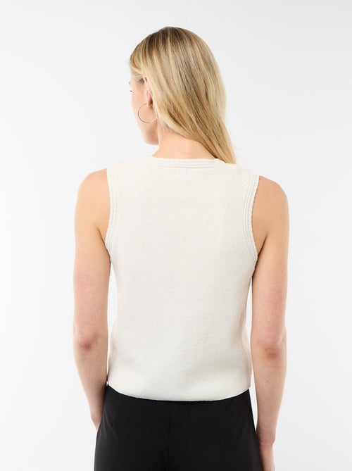 Top smanicato con bottoni dorati - Kiabi