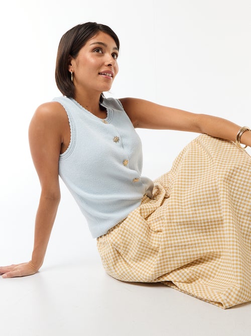 Top smanicato con bottoni dorati - Kiabi