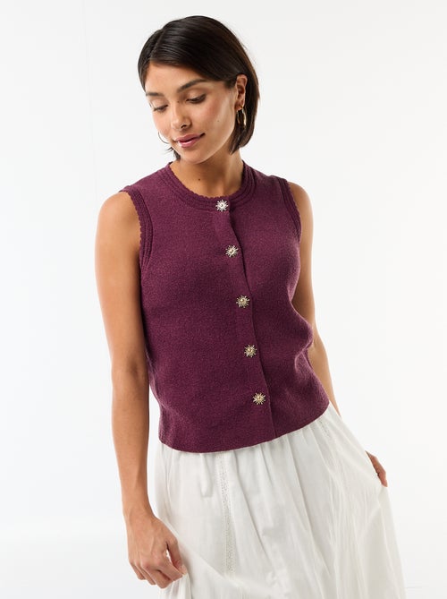 Top smanicato con bottoni dorati - Kiabi