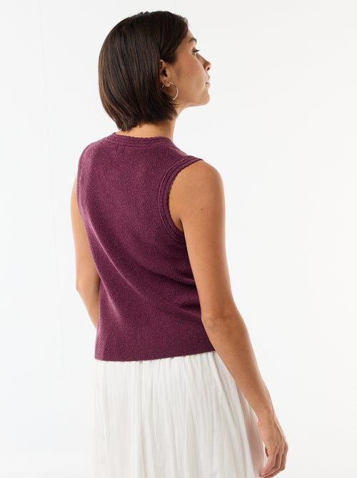 Top smanicato con bottoni dorati - Kiabi