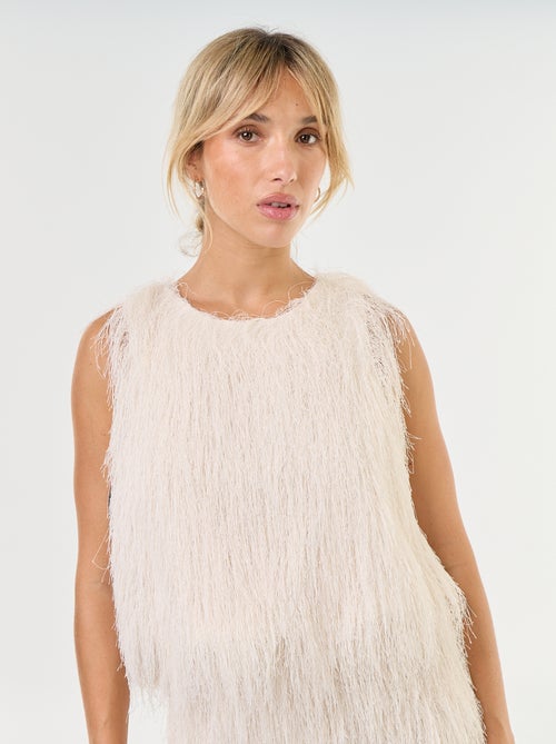 Top smanicato in maglia effetto peluche - Kiabi Top smanicato in maglia effetto peluche - Kiabi