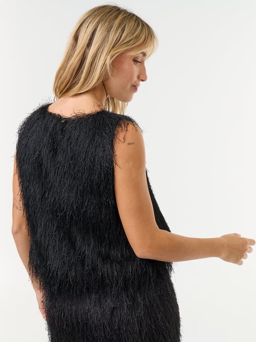 Top smanicato in maglia effetto peluche - Kiabi Top smanicato in maglia effetto peluche - Kiabi
