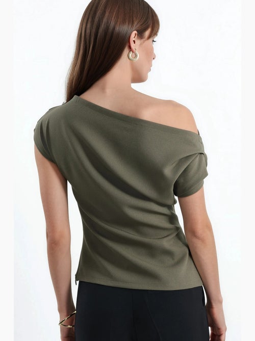 Top smanicato monospalla plissettato hiccup - Kiabi Top smanicato monospalla plissettato hiccup - Kiabi