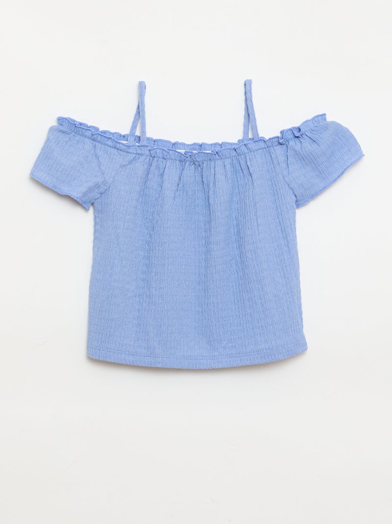 Top smockato con spalline sottili Blu - Kiabi