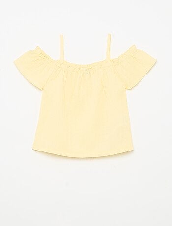 Top smockato con spalline sottili