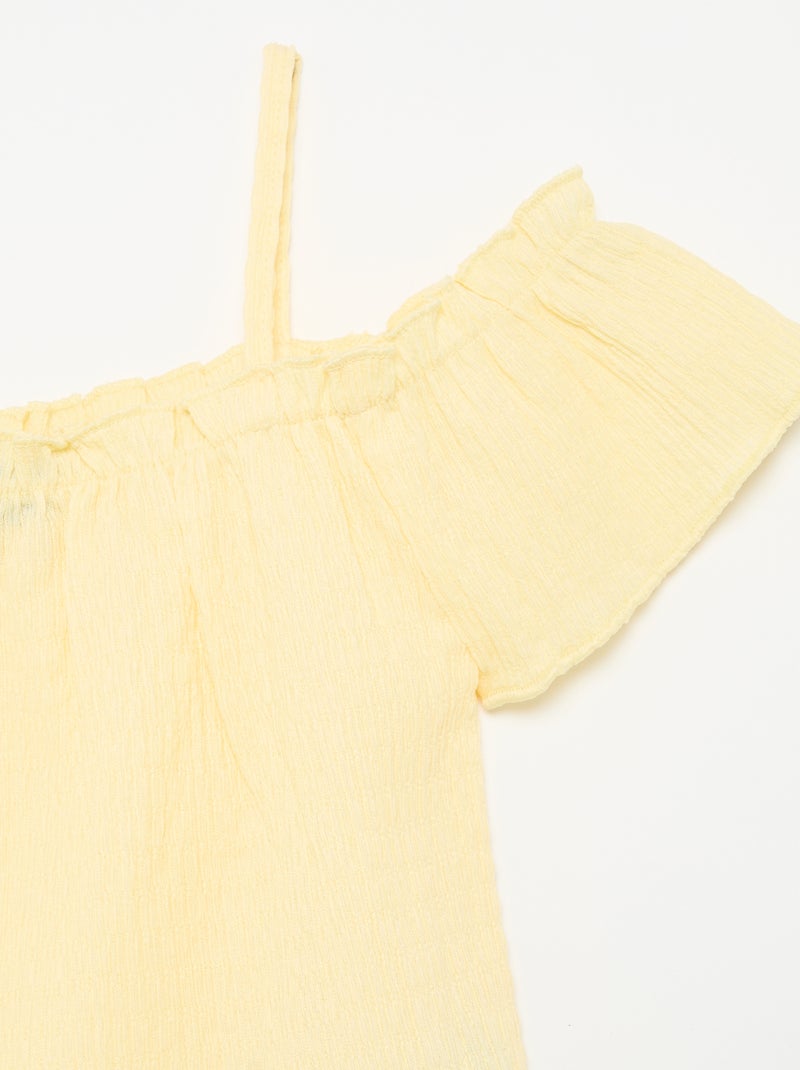 Top smockato con spalline sottili Giallo - Kiabi