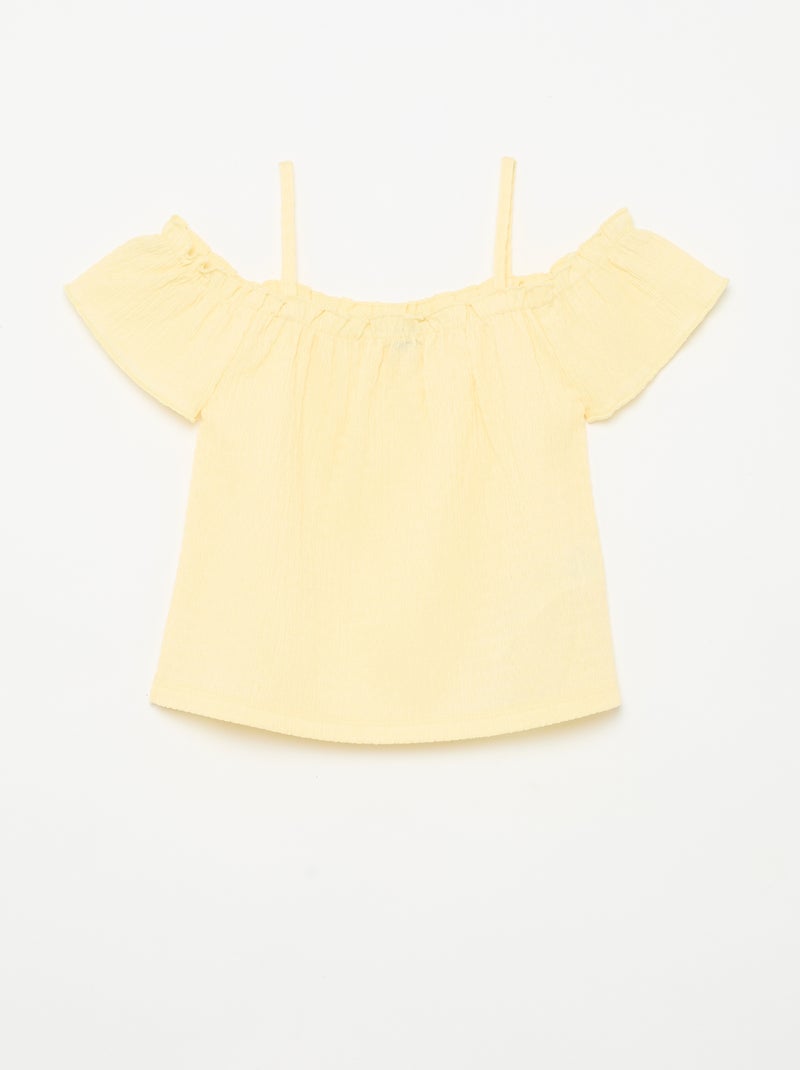 Top smockato con spalline sottili Giallo - Kiabi