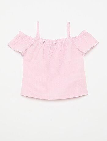 Top smockato con spalline sottili