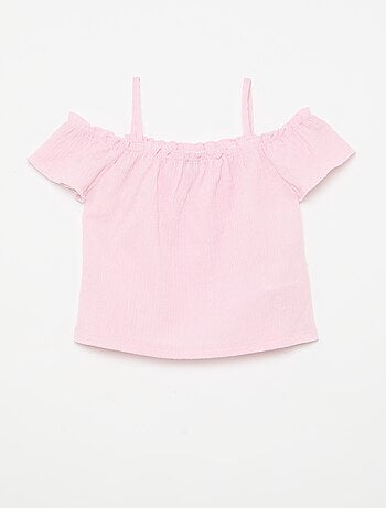 Top smockato con spalline sottili