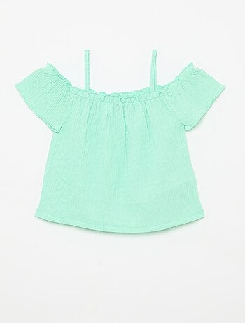 Top smockato con spalline sottili