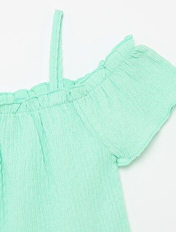 Top smockato con spalline sottili
