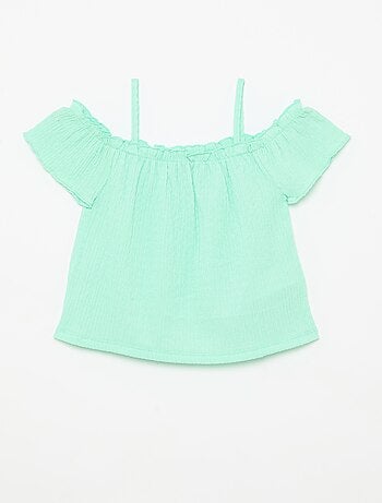 Top smockato con spalline sottili