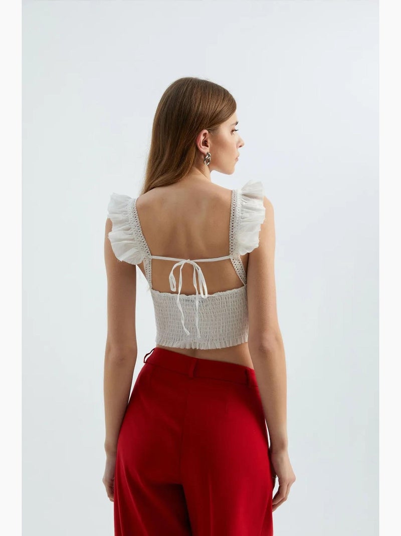 Top smockato hiccup Bianco - Kiabi