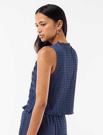 Top smockato senza maniche