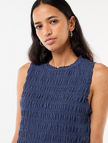 Top smockato senza maniche