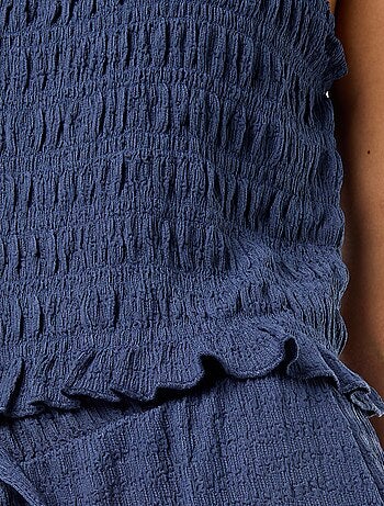 Top smockato senza maniche