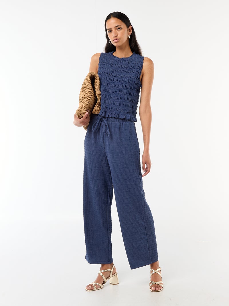 Top smockato senza maniche Blu - Kiabi