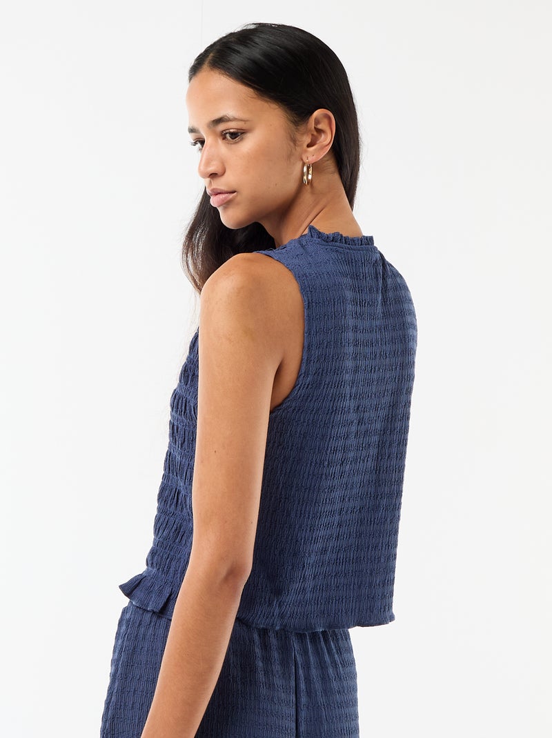 Top smockato senza maniche Blu - Kiabi