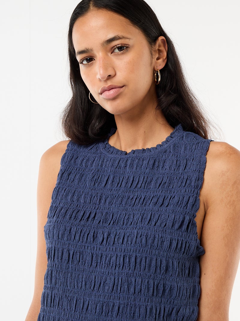 Top smockato senza maniche Blu - Kiabi