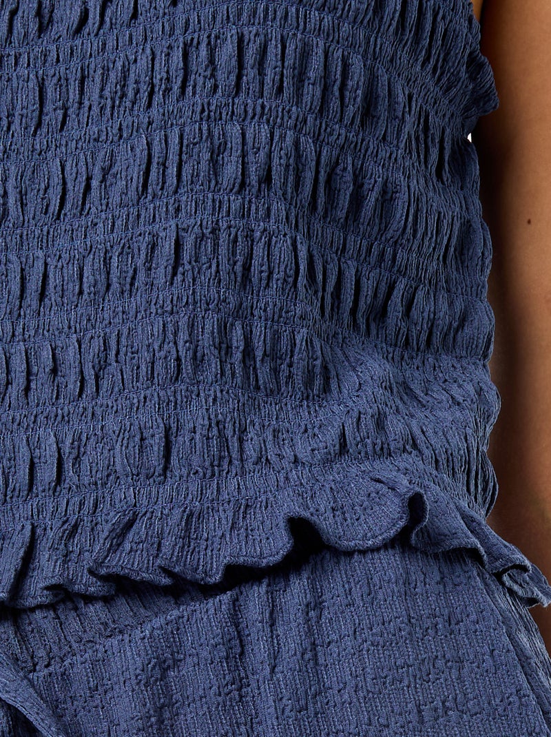 Top smockato senza maniche Blu - Kiabi