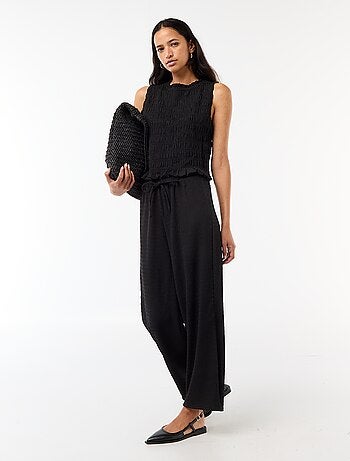 Top smockato senza maniche