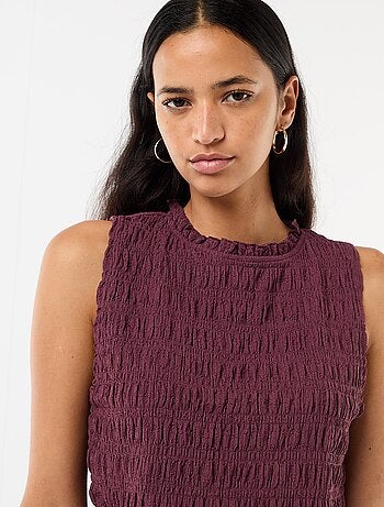 Top smockato senza maniche