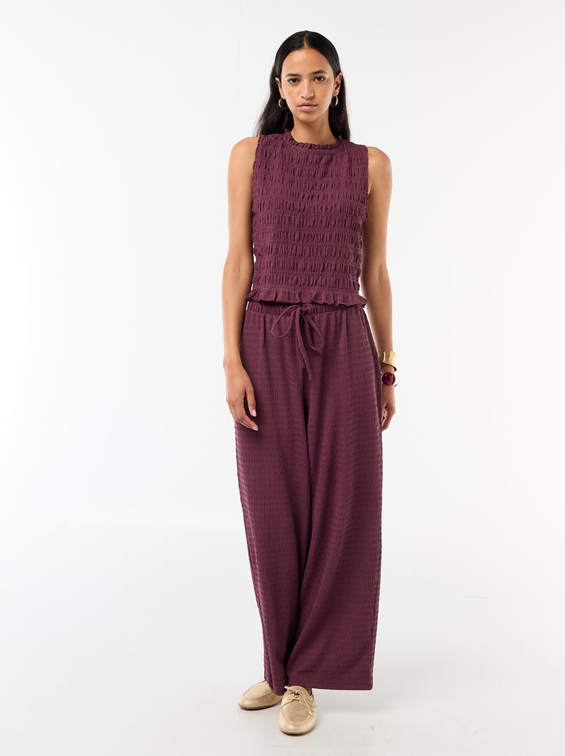Top smockato senza maniche Viola - Kiabi