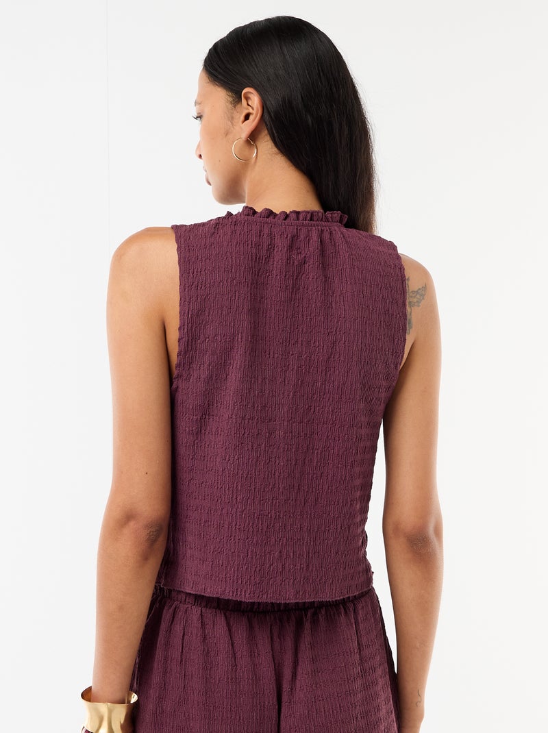 Top smockato senza maniche Viola - Kiabi