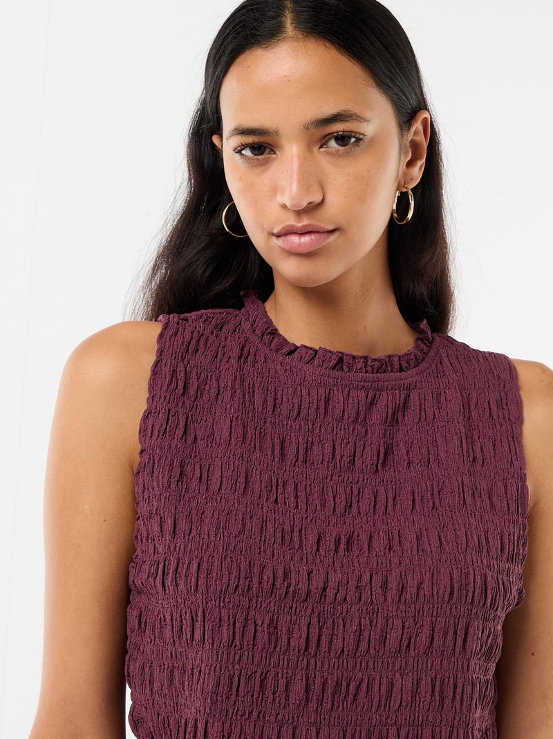 Top smockato senza maniche Viola - Kiabi