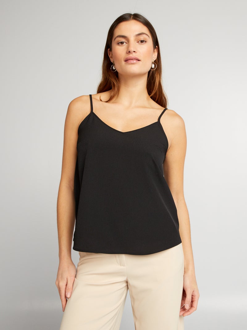 Top spalline sottili nero - Kiabi
