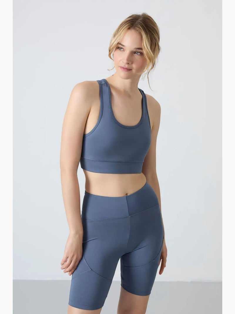Top sportivo corto aderente senza maniche tommy Blu - Kiabi
