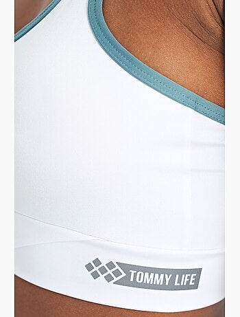 Top sportivo crop aderente senza maniche tommy