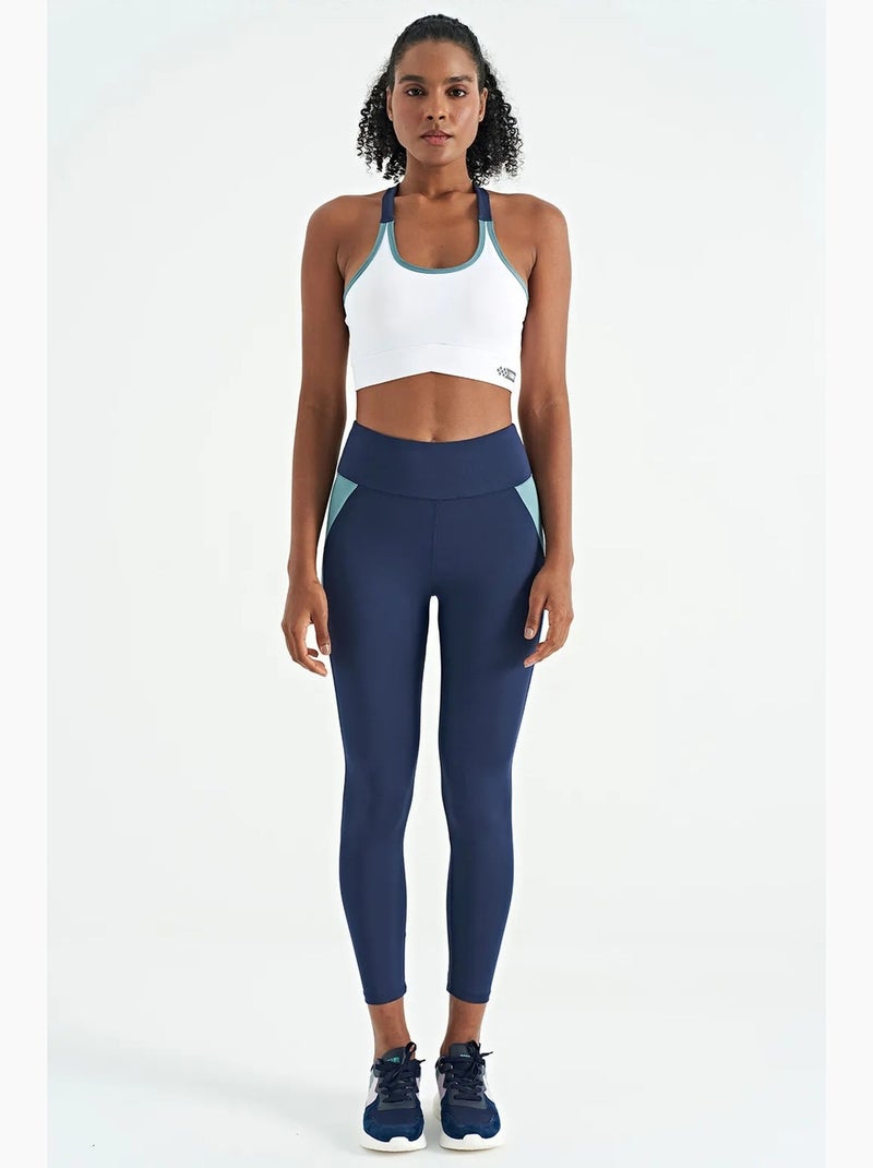 Top sportivo crop aderente senza maniche tommy Bianco Blu - Kiabi