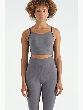 Top sportivo crop aderente senza maniche tommy