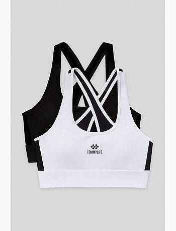 Top sportivo crop aderente senza maniche tommy
