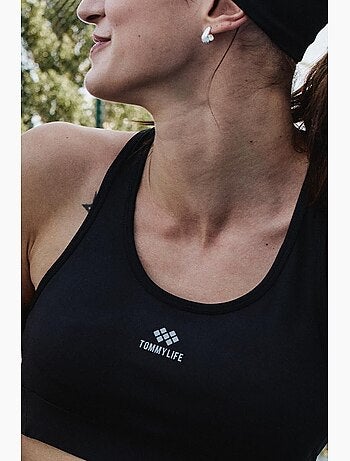 Top sportivo crop senza maniche aderente tommy