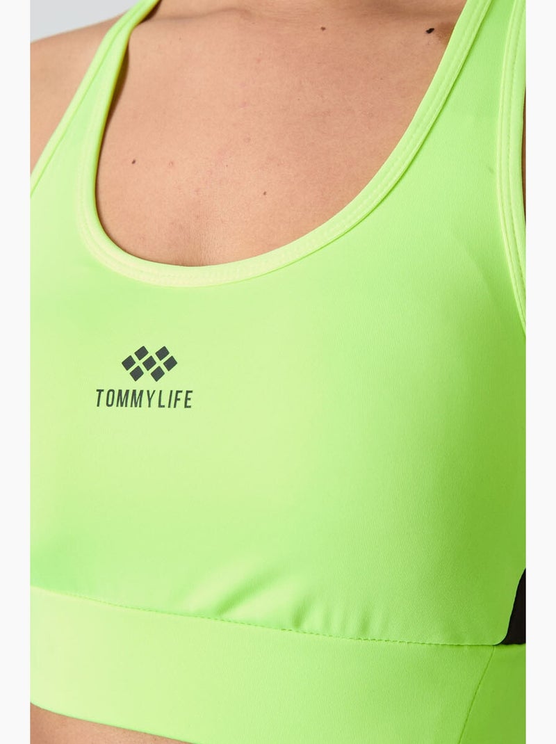 Top sportivo crop senza maniche aderente tommy Verde tiglio - Kiabi
