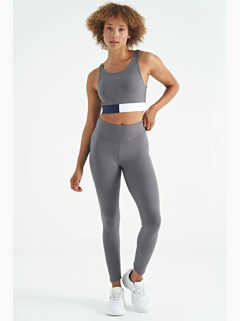 Top sportivo crop senza maniche color block tommy Grigio bianco - Kiabi