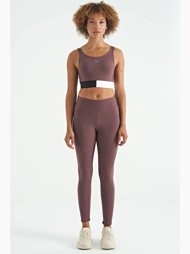Top sportivo crop senza maniche color block tommy Marrone - Kiabi