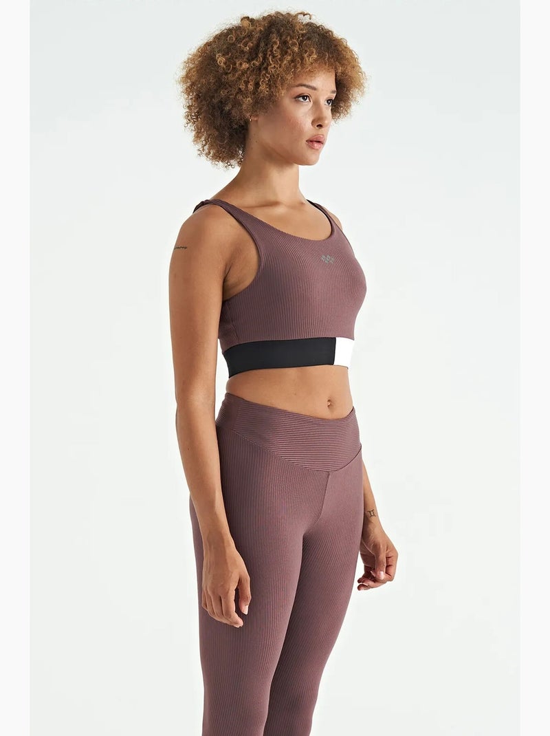 Top sportivo crop senza maniche color block tommy Marrone - Kiabi