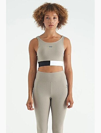 Top sportivo crop senza maniche color block tommy