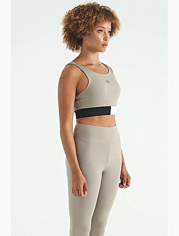 Top sportivo crop senza maniche color block tommy