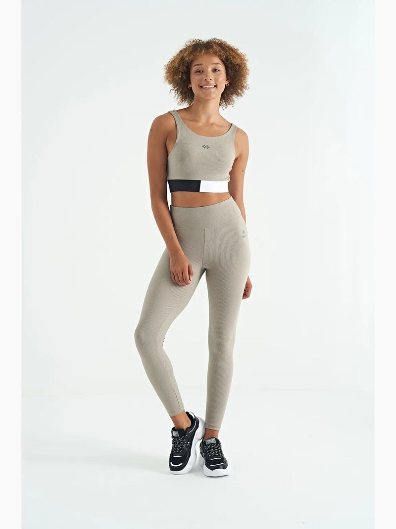 Top sportivo crop senza maniche color block tommy Nero/Sabbia - Kiabi