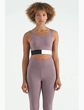 Top sportivo crop senza maniche color block tommy