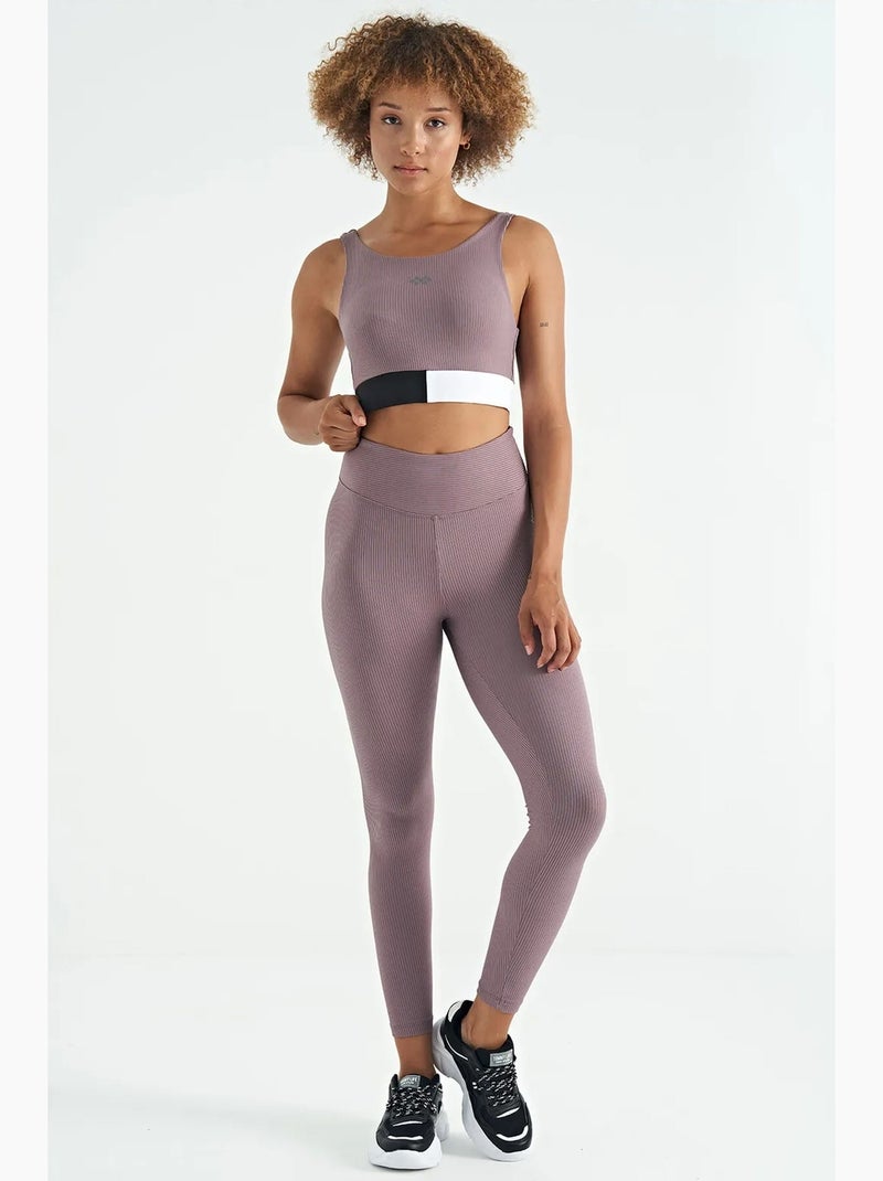 Top sportivo crop senza maniche color block tommy Rosa antico - Kiabi