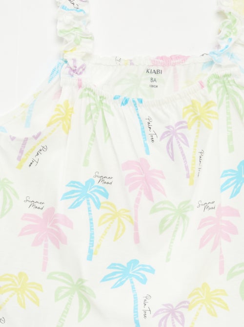 Top stampato con spalline con volant - Kiabi