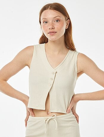 Top stile gilet da completo
